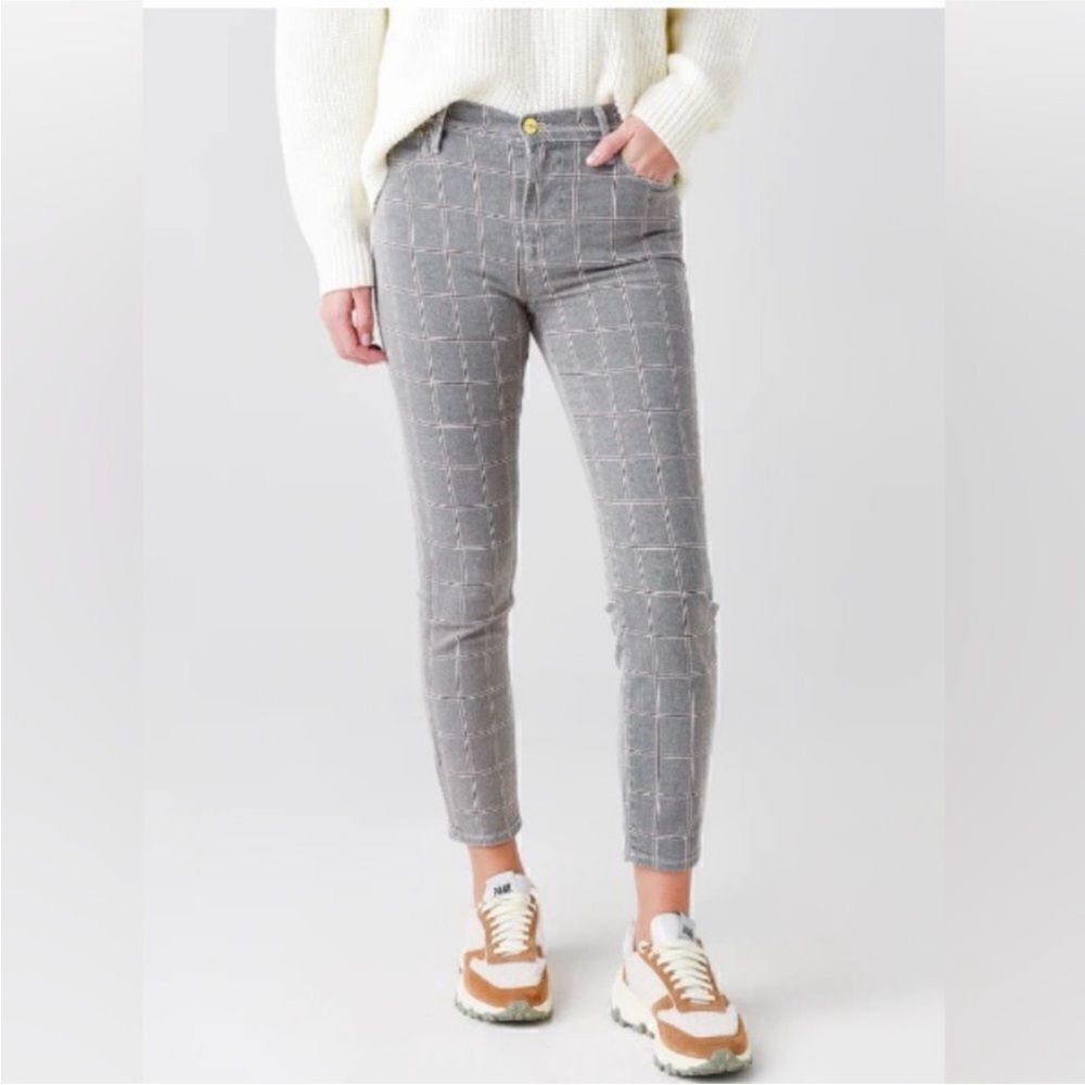 Frame Denim Gray Plaid Pants, size 28
